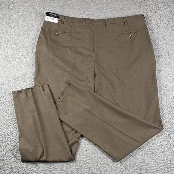 JOS A. BANK Traveler Tailored Fit Men's 46RX37 Brown 100% Wool Dress Trousers - Picture 10 of 11